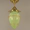 Viennese Art Nouveau Pendant Lamp in Uranium Glass by Hoffmann for Wiener Werkstätte, 1920s 1