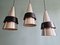 Scandinavian Corona Suspensions by Jo Hammerborg for Fog & Mørup, 1960s, Set of 3 3