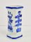 Antique Japanese Octagonal Blue and White Porcelain Vase with Landscape Scene, Image 5