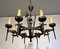 Gothic Wrought Iron Chandelier, 1950s 9