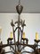 Gothic Wrought Iron Chandelier, 1950s 5