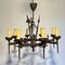 Gothic Wrought Iron Chandelier, 1950s 8