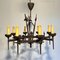 Gothic Wrought Iron Chandelier, 1950s, Image 8