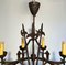 Gothic Wrought Iron Chandelier, 1950s 7