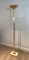 Lámpara de pie de parquet de latón con base de travertino, años 70, Imagen 4