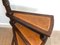 Escalera de mano de biblioteca de caoba, cuero y latón, años 40, Imagen 11