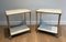 Silver Sofa Tables with with Carrara Marble Tops in the style of the House Jansen, Set of 2 3