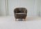 Art Deco Curved Sahara Lounge Chair in Shearling Sheepskin, Sweden, 1940s 5