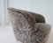 Art Deco Curved Sahara Lounge Chair in Shearling Sheepskin, Sweden, 1940s 10