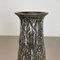 Brutalist Fat Lava Vase in Grey Ceramic attributed to Ilkra, Germany, 1970s 11