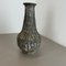 Brutalist Fat Lava Vase in Grey Ceramic attributed to Ilkra, Germany, 1970s 4