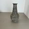 Brutalist Fat Lava Vase in Grey Ceramic attributed to Ilkra, Germany, 1970s 3
