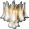 Lámparas de araña de pétalos blancos de cristal de Murano, años 90. Juego de 3, Imagen 18