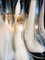 Lámparas de araña de pétalos blancos de cristal de Murano, años 90. Juego de 3, Imagen 9