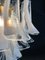 Lámparas de araña de pétalos blancos de cristal de Murano, años 90. Juego de 3, Imagen 7