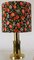 Mid-Century Brass-Colored Table Lamp in Floral 8