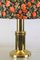 Mid-Century Brass-Colored Table Lamp in Floral 2