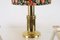 Mid-Century Brass-Colored Table Lamp in Floral 7