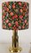 Mid-Century Brass-Colored Table Lamp in Floral 1