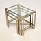 Vintage Italian Chrome & Brass Nesting Tables, 1970s, Set of 3 3