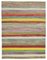 Multicolor Geometric Design Wool Flatwave Kilim Rug, 2010s 1