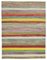 Multicolor Geometric Design Wool Flatwave Kilim Rug, 2010s, Image 1