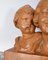 P. Dumont, Art Deco Mother and Her Children, 1920s, Patinated Terracotta Group 6