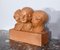 P. Dumont, Art Deco Mother and Her Children, 1920s, Patinated Terracotta Group 3