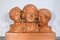 P. Dumont, Art Deco Mother and Her Children, 1920s, Patinated Terracotta Group 5