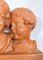 P. Dumont, Art Deco Mother and Her Children, 1920s, Patinated Terracotta Group 9