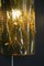 Appliques Murales Carrées Dorées en Verre de Murano style Mazzega, 2000s, Set de 2 2