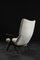 Mid-Century Norway Modern Teak & White Boucle Fabric High Lounge Chair, 1960s 14