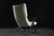 Mid-Century Norway Modern Teak & White Boucle Fabric High Lounge Chair, 1960s 12