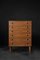 Mid-Century Danish Modern High Teak Highboy Chest of Drawers with Brass Handles, 1960s, Image 1