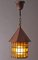German Ritterburg Lamp Lantern with Grille Glass & Copper, 1950s 12