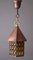 German Ritterburg Lamp Lantern with Grille Glass & Copper, 1950s 7