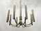 Large Vintage Italian Eight Lights Chandelier in Brass, 1970s, Image 7