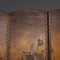 20th Century Oil Painted on Leather Room Screen, 1920s 11