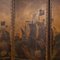 20th Century Oil Painted on Leather Room Screen, 1920s, Image 12