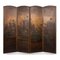 20th Century Oil Painted on Leather Room Screen, 1920s 1