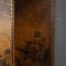 20th Century Oil Painted on Leather Room Screen, 1920s 20