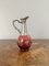 Antique Edwardian Cranberry Glass Wine Decanter, 1910 1