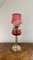 Large Antique Victorian Cranberry Glass and Brass Oil Lamp, 1880 2