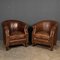 20th Century Leather Tub Chairs, 1980s, Set of 2 2