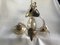 Lámpara de araña checa bohemia pequeña con tres bombillas, años 50, Imagen 36
