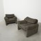 Maralunga Lounge Chairs by Vico Magistretti for Cassina, 1970s, Set of 2 1