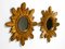 Mid-Century Sunburst Wall Mirrors in Wood and Resin, Set of 2 3
