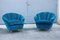 Italian Armchairs in Blue Velvet by Guglielmo Ulrich, 1950, Set of 2 13