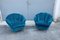 Italian Armchairs in Blue Velvet by Guglielmo Ulrich, 1950, Set of 2, Image 4