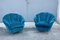 Italienische Sessel aus blauem Samt von Guglielmo Ulrich, 1950, 2er Set 1